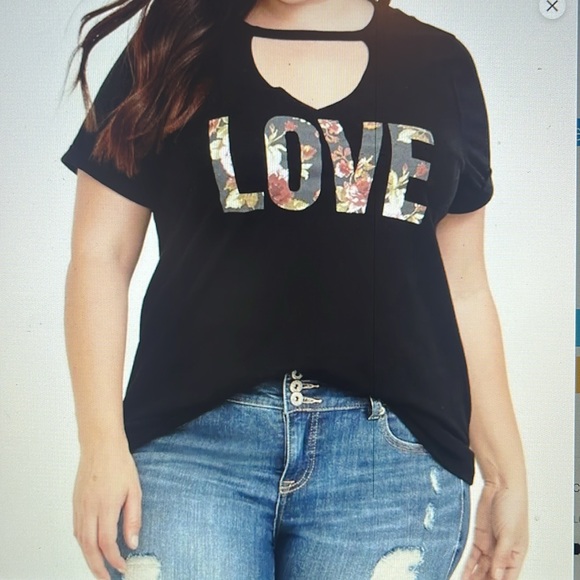 Torrid Floral Love Graphic Tee - Picture 4 of 4